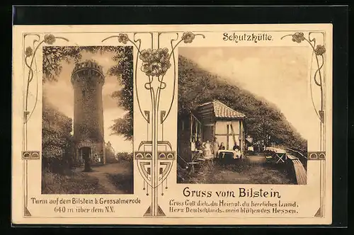 AK Bilstein, Schutzhütte, Gasthof, Turm auf dem Bilstein