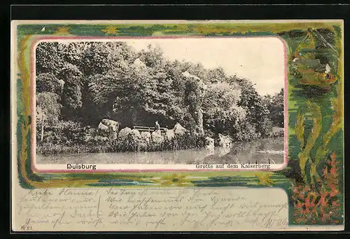 AK Duisburg, Grotte auf dem Kaiserberg