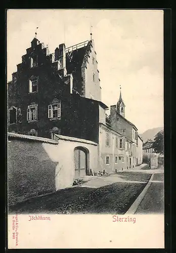 AK Sterzing, Jöchlthurm mit Strassenpartie