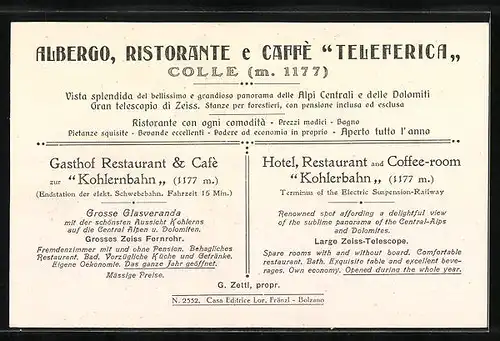 AK Colle, Albergo, Ristorante e Pensione Teleferica