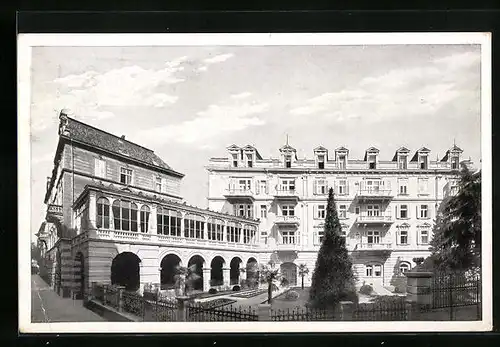 AK Bolzano, Hotel Grifone-Greif mit Park