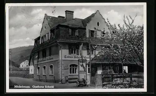 AK Möderbrugg, Gasthaus Tobias Scherkl mit eigener Schlächterei