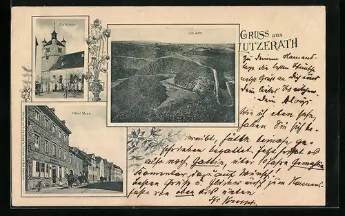 AK Lutzerath, Totalansicht mit Hotel Maas