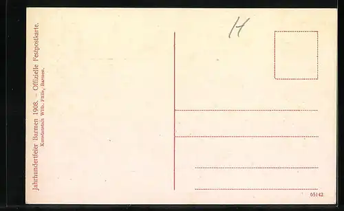 Künstler-AK Barmen, Historischer Festzug, Jahrhundertfeier 1908