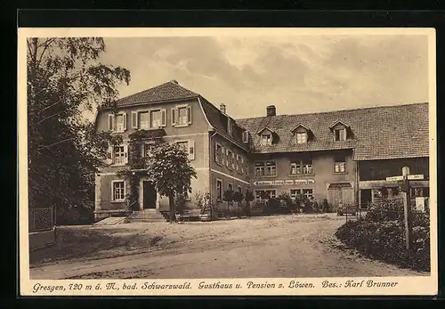 AK Gresgen /Bad. Schwarzwald, Gasthaus und Pension zum Löwen