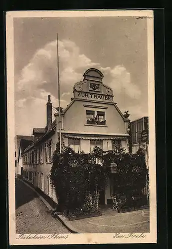 AK Rüdesheim am Rhein, Hotel und Gasthaus Zur Traube