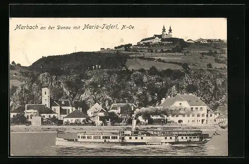 AK Marbach /Donau, Dampfer Erzherzog Franz Ferdinand mit Maria-Taferl