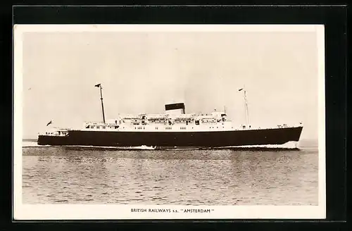 AK Passagierschiff SS Amsterdam der British Railways auf hoher See