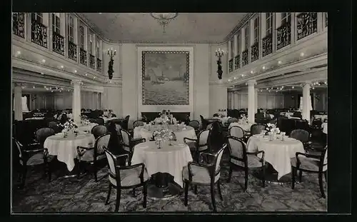 AK Passagierschiff Hamburg der H.-A.-Linie, Speisesaal 1. Klasse