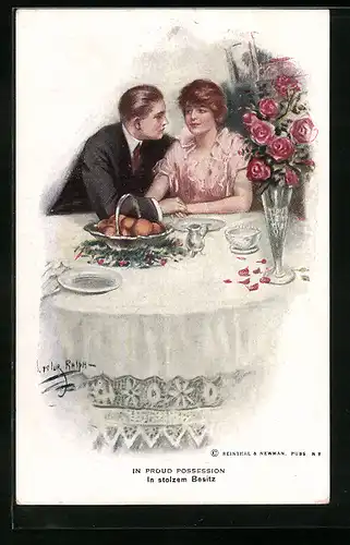 Künstler-AK Lester Ralph: In stolzem Besitz - Paar am Tisch