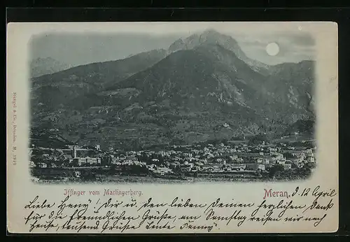Mondschein-AK Meran, Iffinger vom Marlingerberg