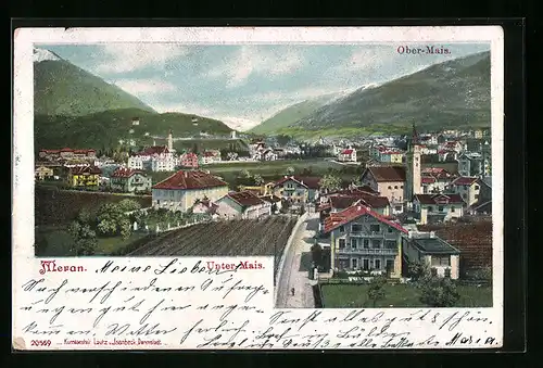 AK Meran, Ansicht von Unter-Mais mit Blick auf Ober-Mais