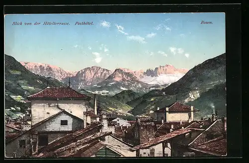 AK Bozen, Blick von der Terrasse des Posthotels