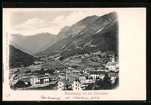 AK Gossensass, Ortsansicht mit dem Pflerschtal