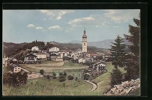 AK Kastelruth, Gesamtansicht mit Kirche