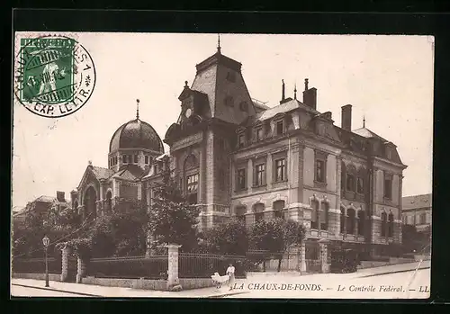 AK La Chaux-de-Fonds, Blick zur Synagoge