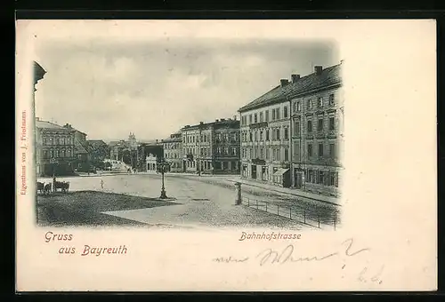 AK Bayreuth, Blick in die Bahnhofstrasse