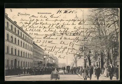 AK München, Blick in die Brienerstrasse