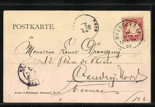 AK München, Blick in die Brienerstrasse