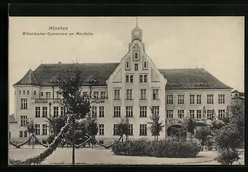 AK München, Ansicht Wittelsbacher-Gymnasium am Marsfelde