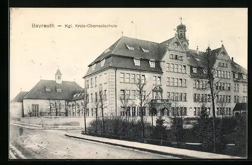 AK Bayreuth, Kgl. Oberrealschule mit Strasse