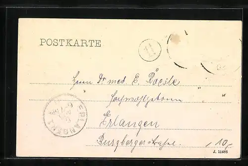 AK Bayreuth, Militärparade mit Publikum aus der Vogelschau