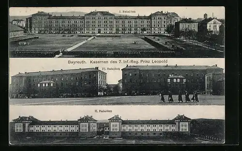 AK Bayreuth, Kasernen des 7. Inf.-Reg. Prinz Leopold