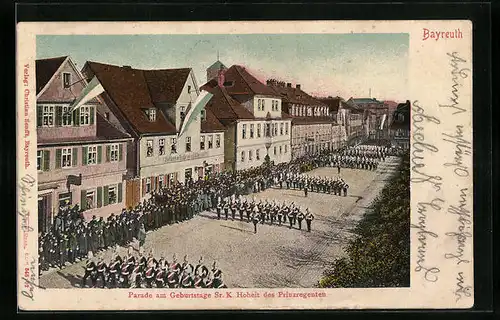 AK Bayreuth, Parade am Geburtstag des Prinzregenten