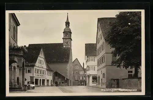 AK Waiblingen, Partie am Rathausplatz