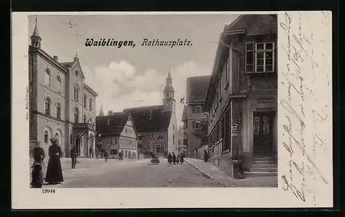 AK Waiblingen, Partie am Rathausplatz