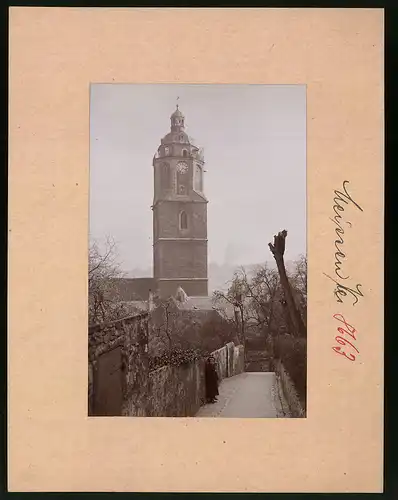 Fotografie Brück & Sohn Meissen, Ansicht Meissen i. Sa., Blick auf die Stadtkirche und Frauenstufen