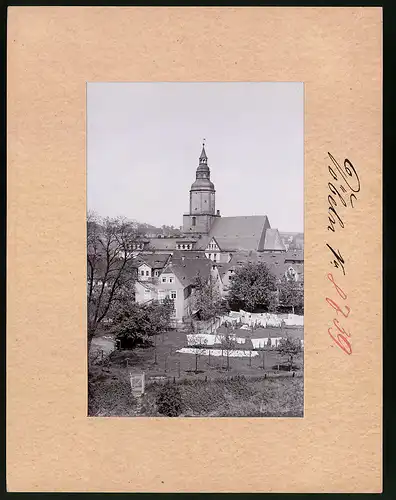 Fotografie Brück & Sohn Meissen, Ansicht Döbeln, Ortspartie mit Blick zur Nicolaikirche