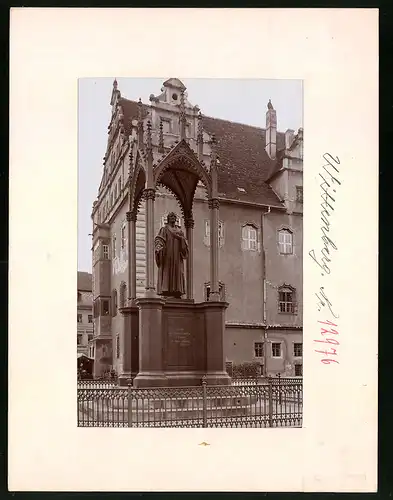 Fotografie Brück & Sohn Meissen, Ansicht Wittenberg / Elbe, Blick auf das Melanchthondenkmal