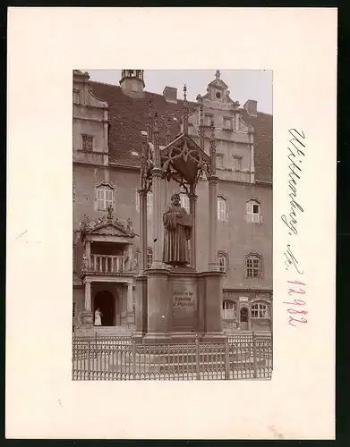 Fotografie Brück & Sohn Meissen, Ansicht Wittenberg / Elbe, Blick auf das Lutherdenkmal
