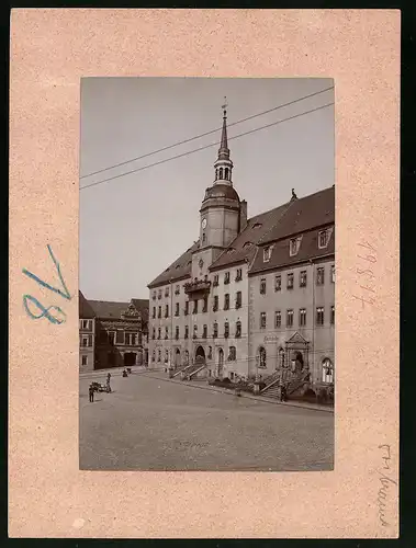 Fotografie Brück & Sohn Meissen, Ansicht Rosswein, Rathaus und Klosterkeller, Hotel Herkules