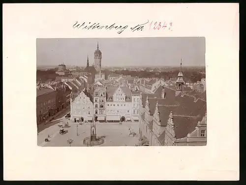 Fotografie Brück & Sohn Meissen, Ansicht Wittenberg / Elbe, Markt mit Geschäften Gustav Schwädt, Wilhelm Kretzmer