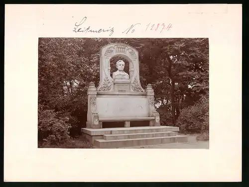 Fotografie Brück & Sohn Meissen, Ansicht Leitmeritz, Blick auf das W. H. Veit Denkmal