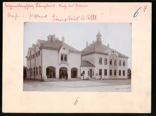 Fotografie Brück & Sohn Meissen, Ansicht Königsbrück, Blick auf die Wache und Post im Truppenübungsplatz