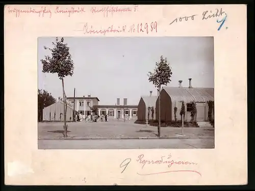 Fotografie Brück & Sohn Meissen, Ansicht Königsbrück, Barackenlager mit Wirtschaft B5 Gebäude des Truppenübungsplatzes