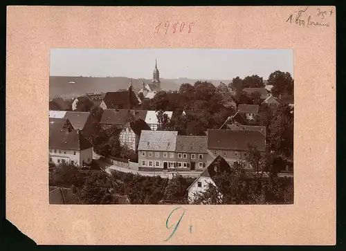 Fotografie Brück & Sohn Meissen, Ansicht Rosswein, Ortsansicht mit Wohnhäusern und Kirche