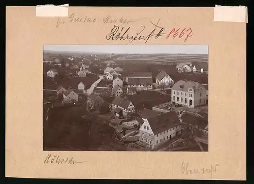 Fotografie Brück & Sohn Meissen, Ansicht Röhrsdorf bei Wilsdruff, Blick über das Dorf mit Schule und Wohnhäusern
