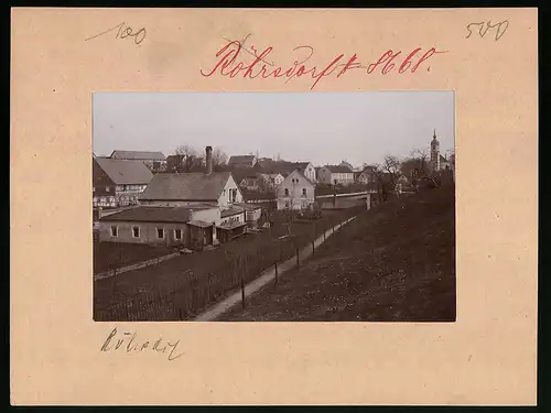 Fotografie Brück & Sohn Meissen, Ansicht Röhrsdorf bei Wilsdruff, Blick in das Dorf mit Wohnhäusern