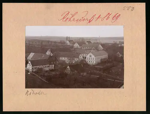 Fotografie Brück & Sohn Meissen, Ansicht Röhrsdorf, Blick auf das Dorf mit Gutshof