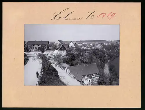 Fotografie Brück & Sohn Meissen, Ansicht Lohmen, Blick auf den Ort mit Wohnhäusern