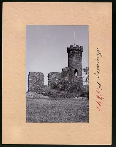Fotografie Brück & Sohn Meissen, Ansicht Annaberg i. Erzg., Blick auf die Ruine auf dem Schreckenberge
