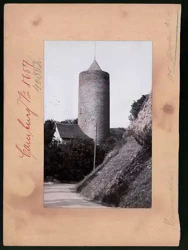 Fotografie Brück & Sohn Meissen, Ansicht Camburg / Saale, Blick auf den Turmberg mit Tum
