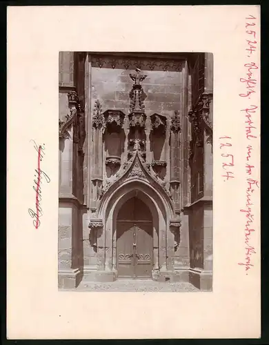 Fotografie Brück & Sohn Meissen, Ansicht Rochlitz, Portal an der Kunigundenkirche