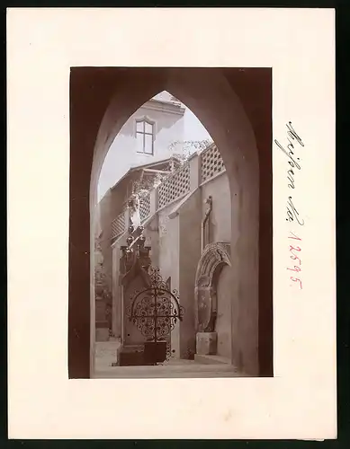 Fotografie Brück & Sohn Meissen, Ansicht Meissen i. Sa., Blick in den Kreuzgang des Franziskaner Klosters