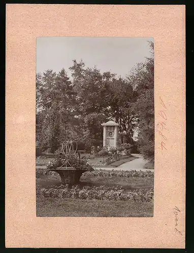 Fotografie Brück & Sohn Meissen, Ansicht Wurzen, Partie im Stadtpark mit Denkmal