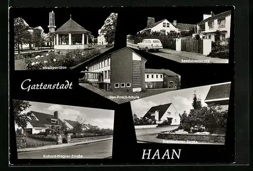 AK Haan, Richard-Wagner-Strasse, Beethovenstrasse, Musikpavillon